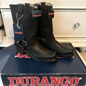 NIB Durango Women’s Black Harness Leather Boots Size 10M NEW Biker Motorcycle